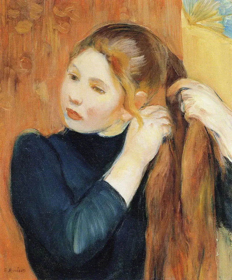 Young Girl Braiding Her Hair - Berthe Morisot