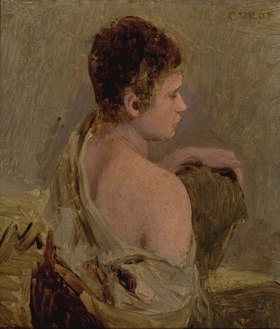 Young Man with Bare Shoulder - Jean-Baptiste Camille Corot