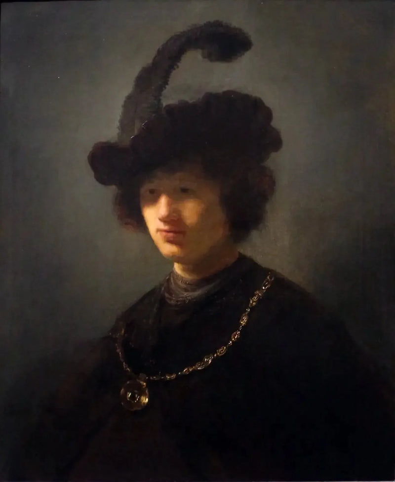 Young Man with Feathered Hat - Rembrandt