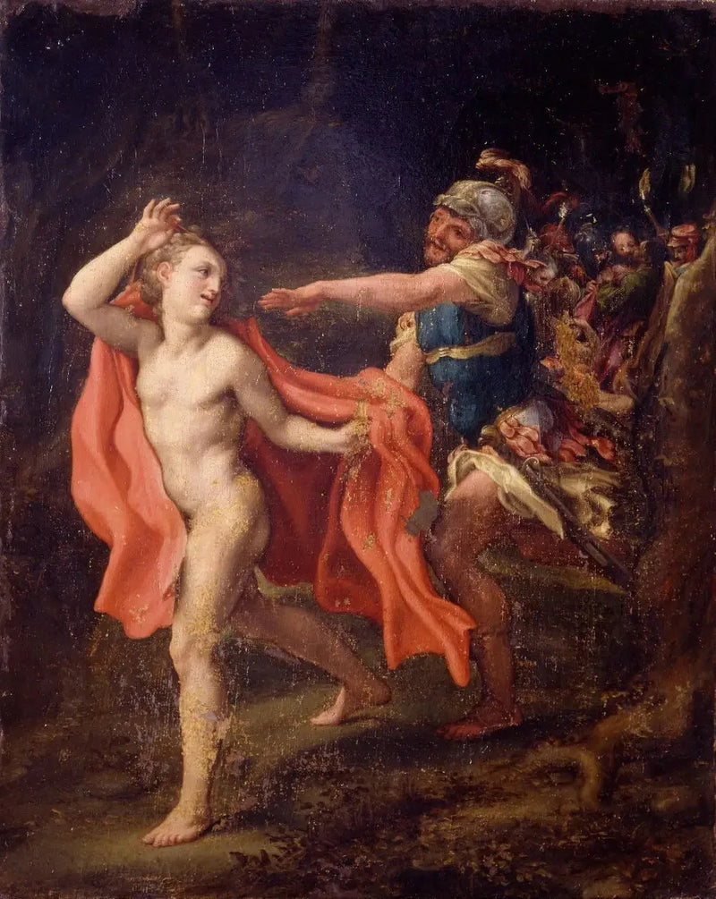 Young man fleeing the capture of Christ - Antonio da Correggio