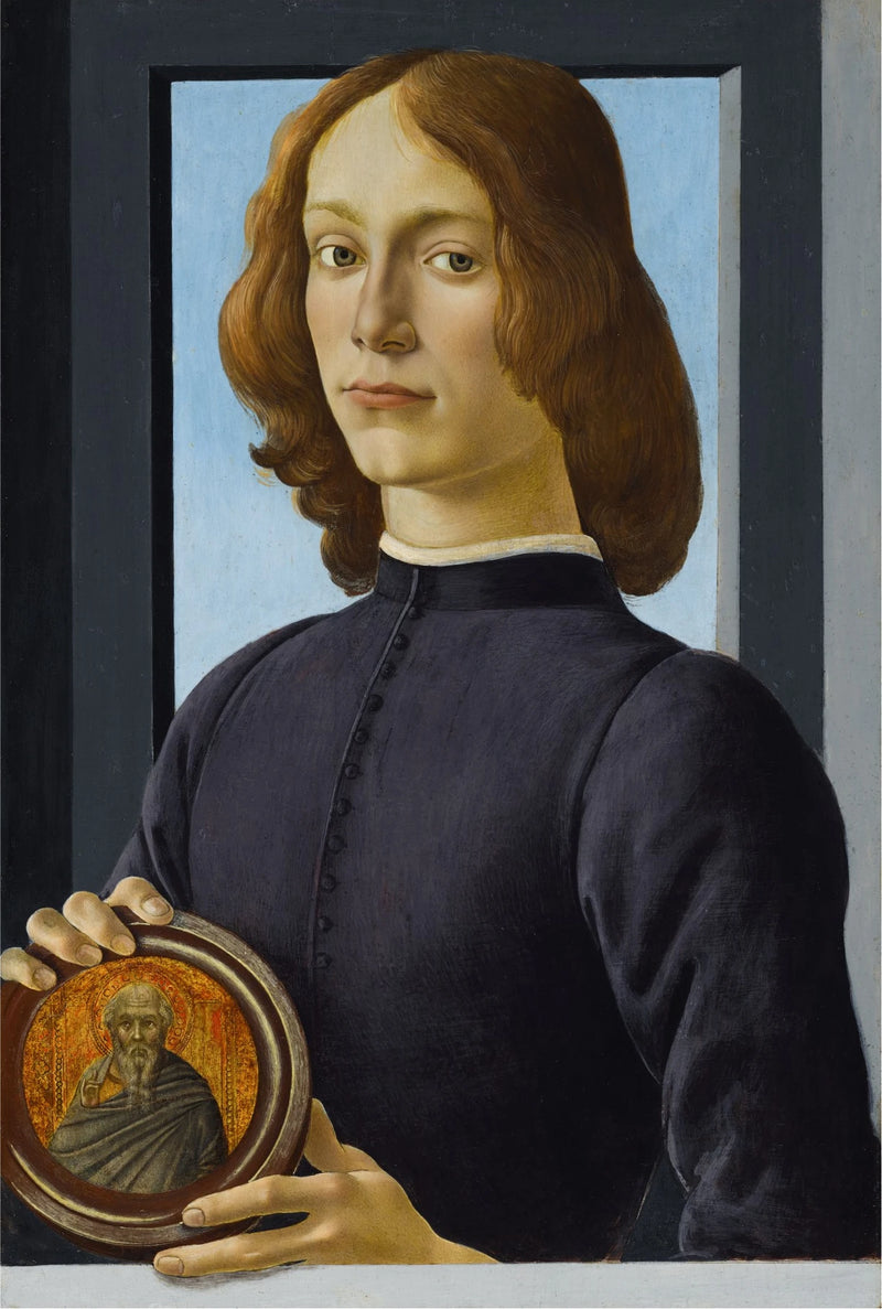 Portrait of a Young Man Holding a Medallion - Sandro Botticelli