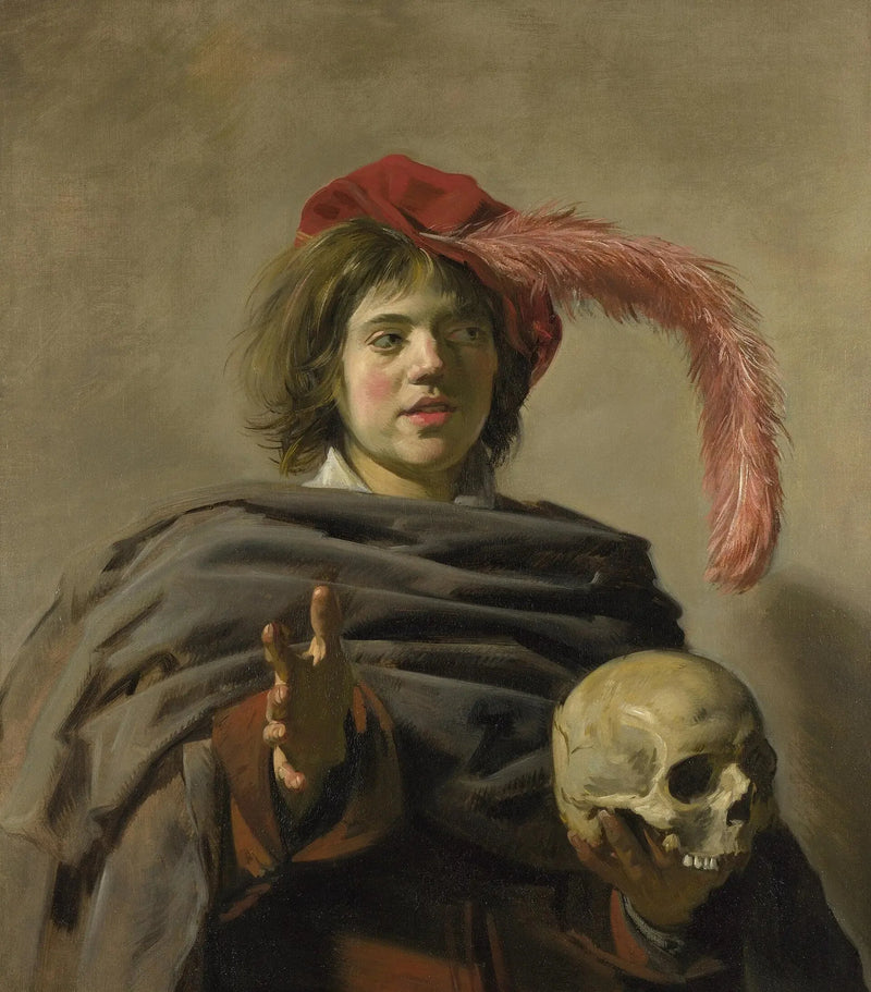 Young man holding a skull - Frans Hals