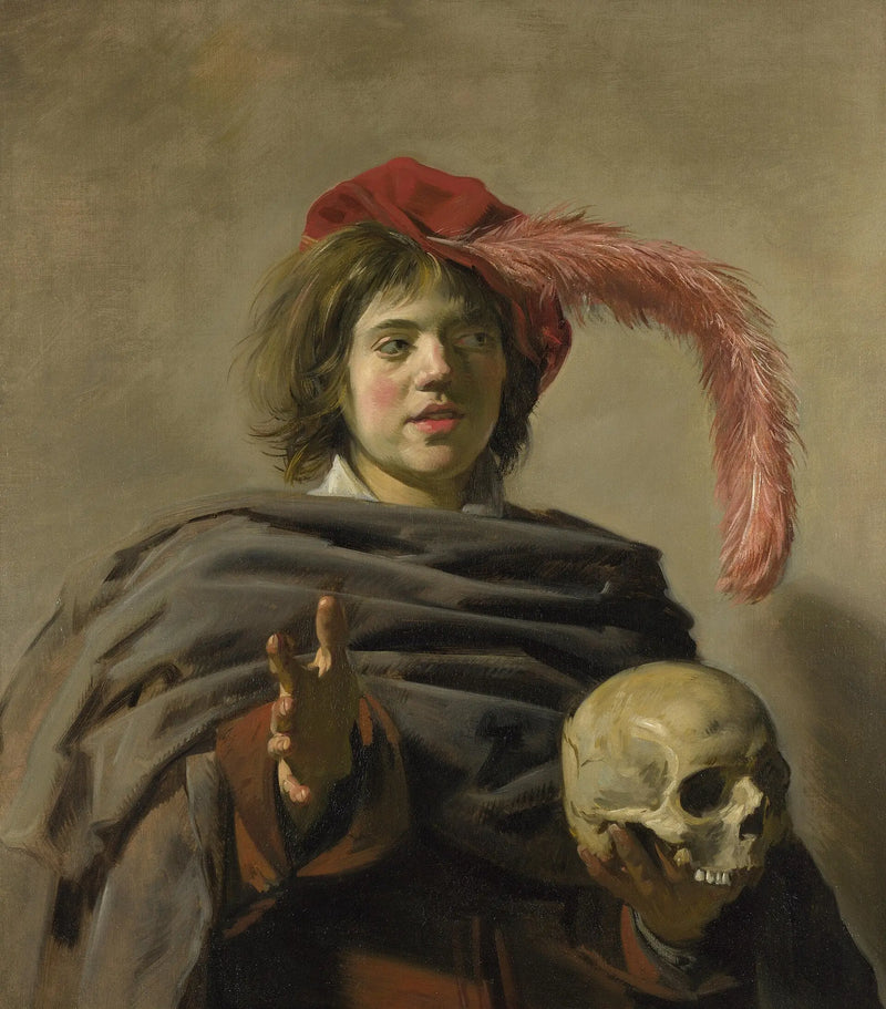 Young man holding a skull - Frans Hals