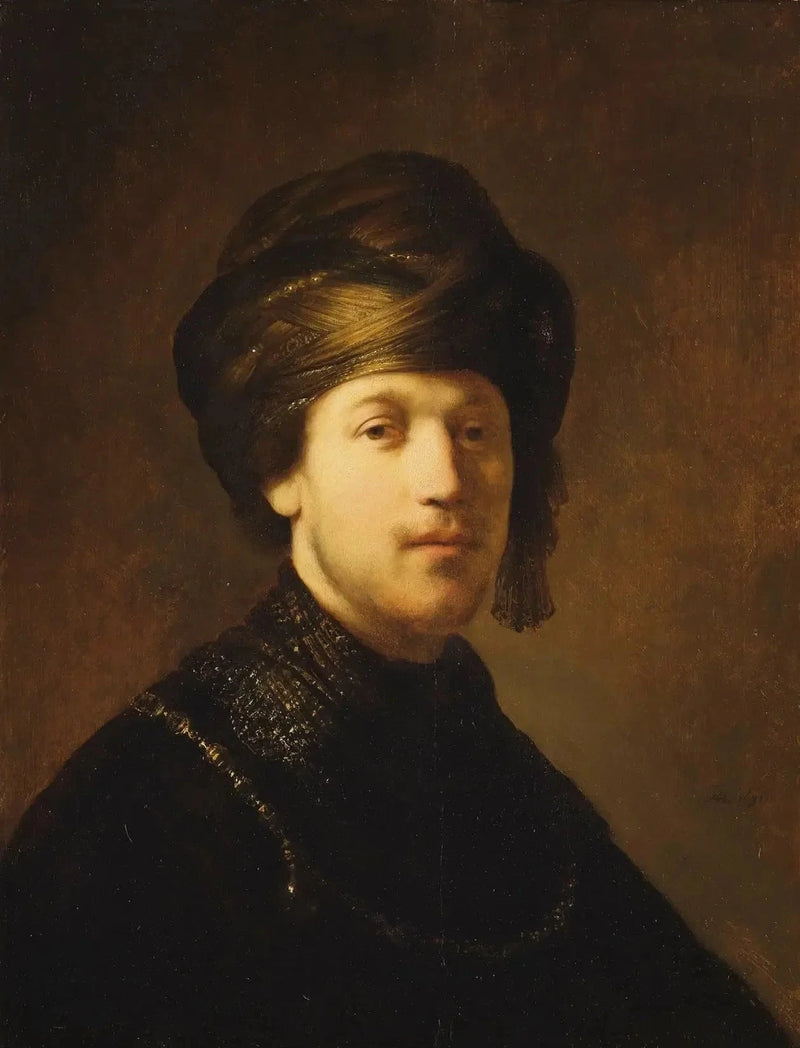 A Young Man Wearing a Turban - Rembrandt