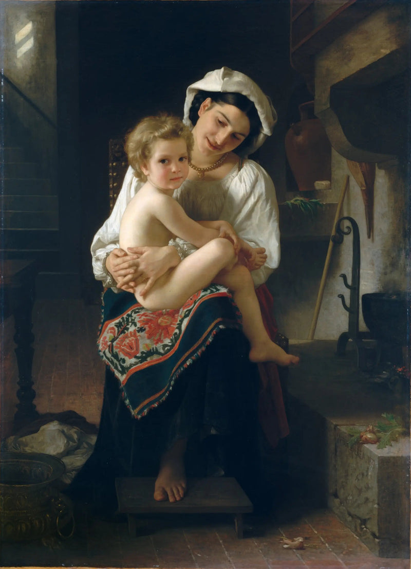 Young Mother Contemplating Her Child - Bouguereau