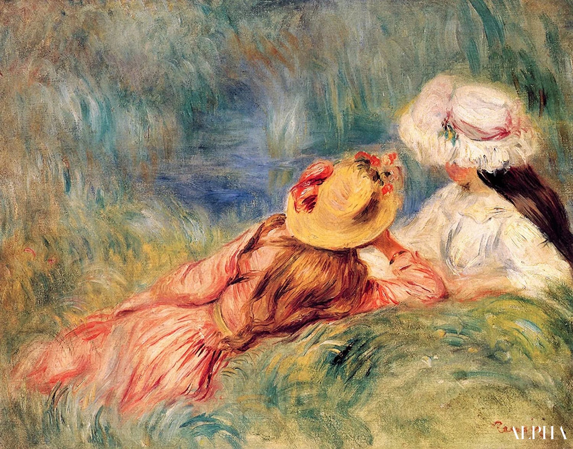Jeunes filles au bord de l'eau - Pierre-Auguste Renoir - Reproductions de tableaux et peintures haut de gamme