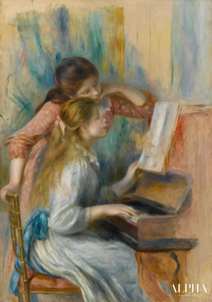 Jeunes filles au piano - Pierre-Auguste Renoir - Reproductions de tableaux et peintures haut de gamme