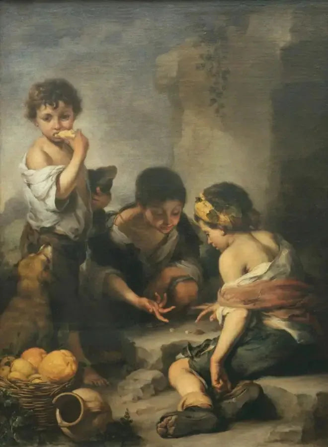 Young boys playing dice - Bartolomé Esteban Murillo