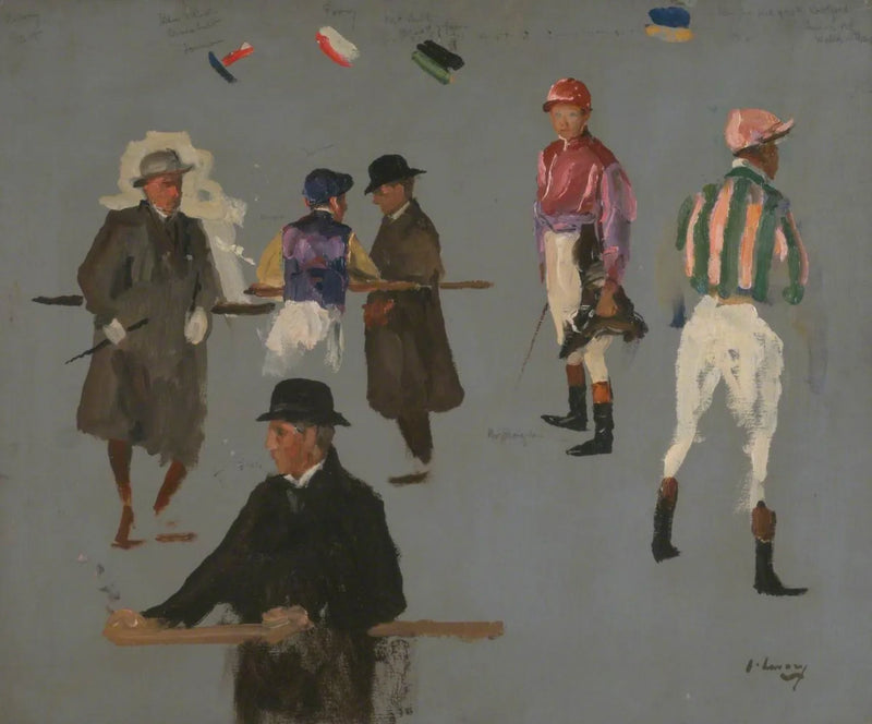 Jockeys and owners at Epsom - John Lavery