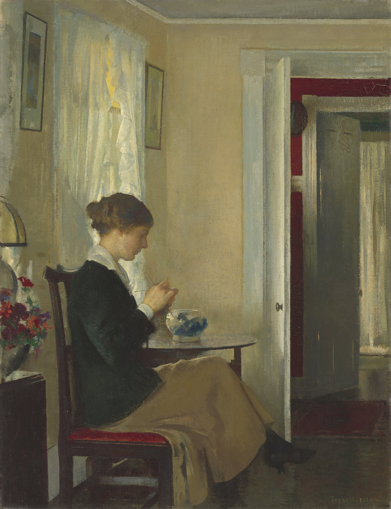 Josephine Knitting - Edmund Charles Tarbell
