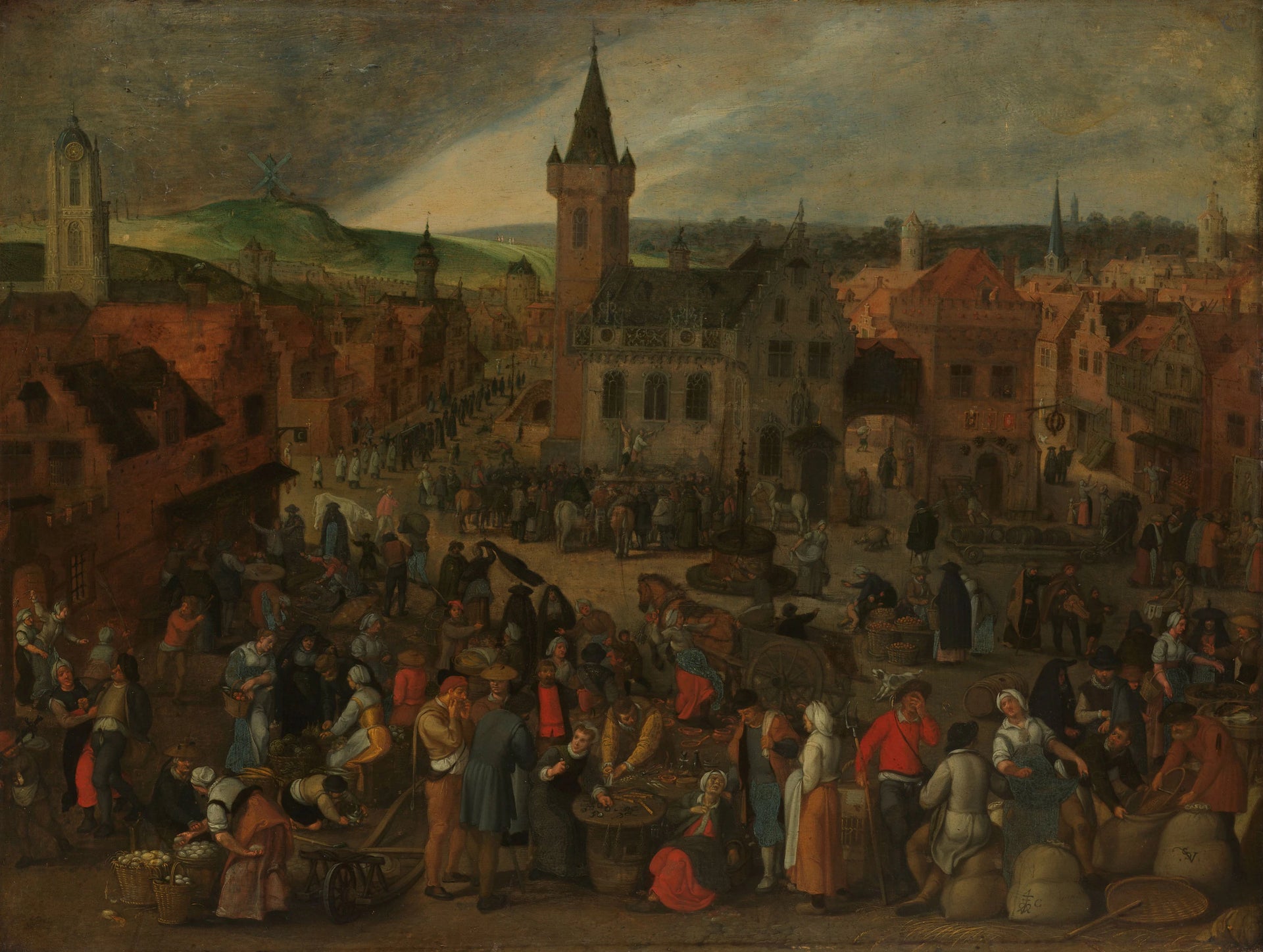 Jour de marché dans une ville flamande - Sébastien Vrancx
