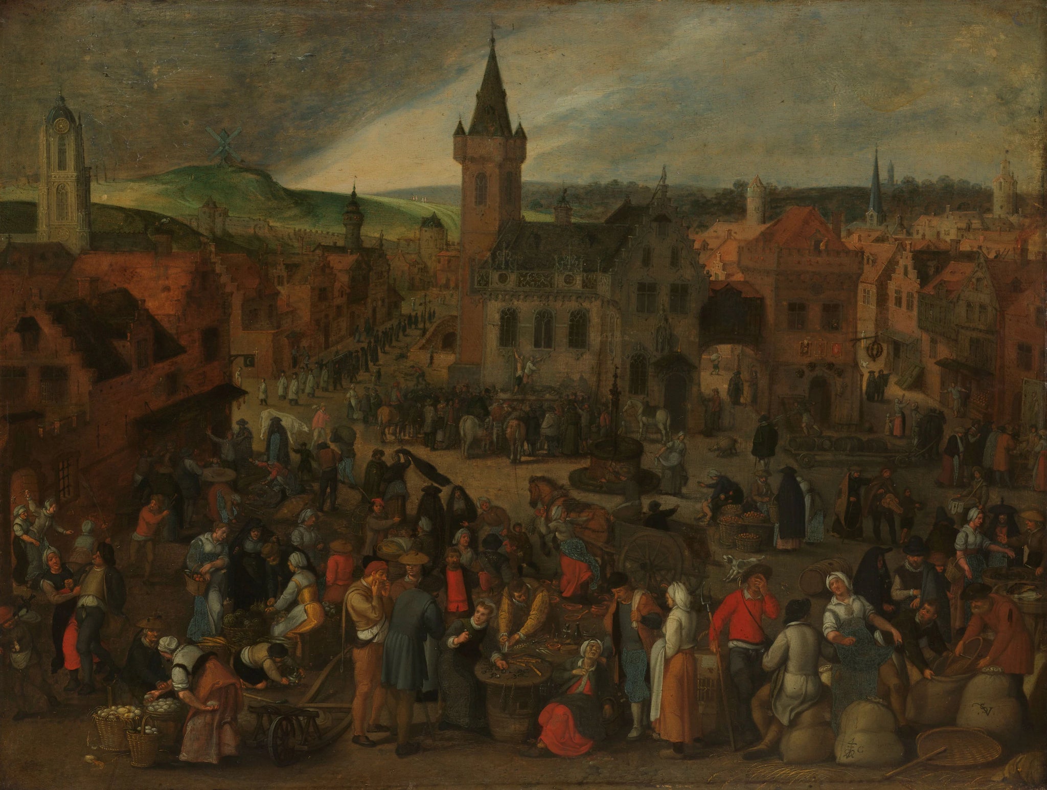Jour de marché dans une ville flamande - Sébastien Vrancx