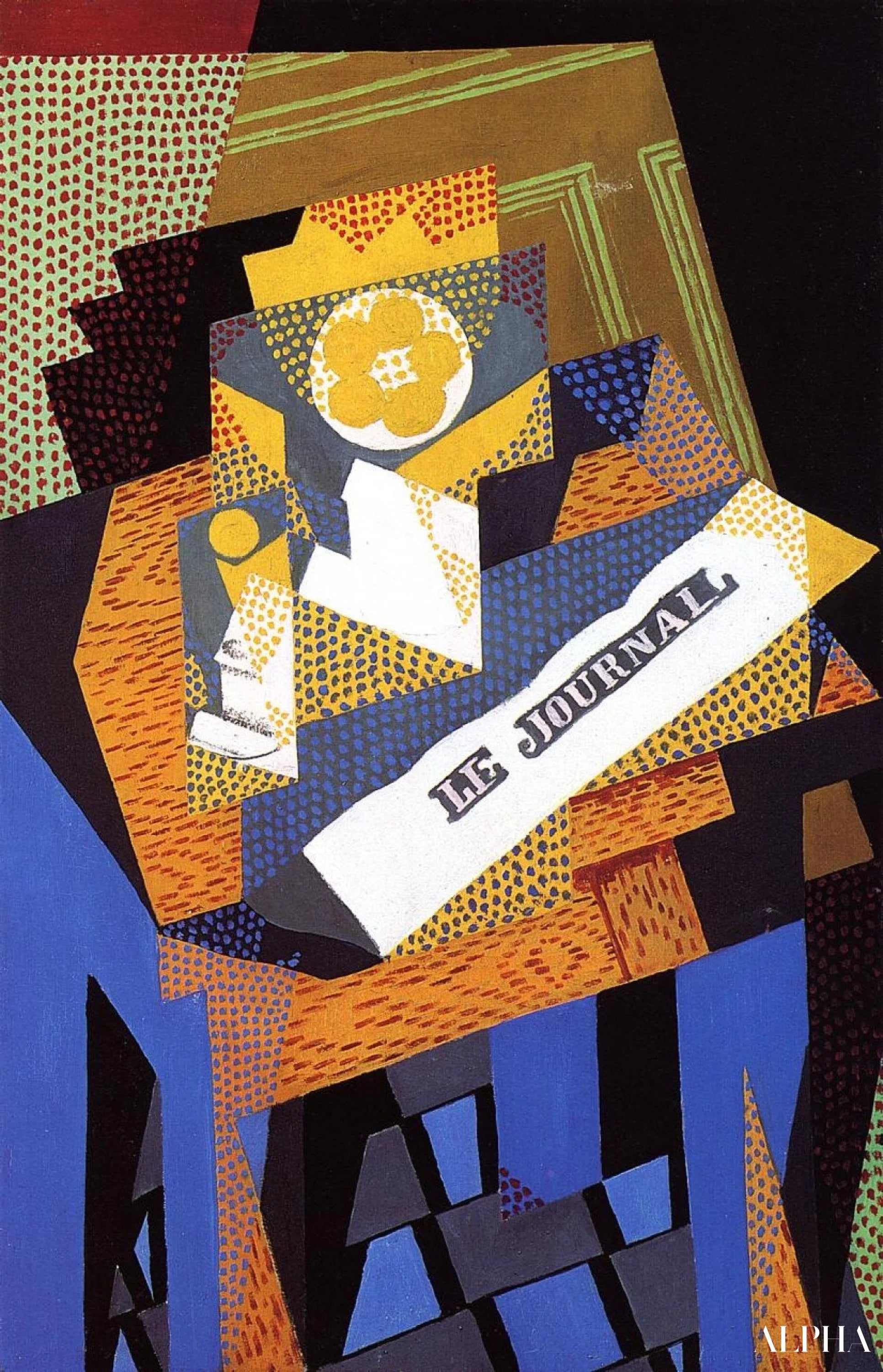 'Journal and fruit plate - Juan Gris - High-end reproductions of paintings and artworks'