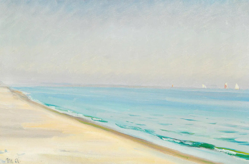Summer day in Skagen Sønderstrand. (Michael Ancher) - Michael Peter Ancher