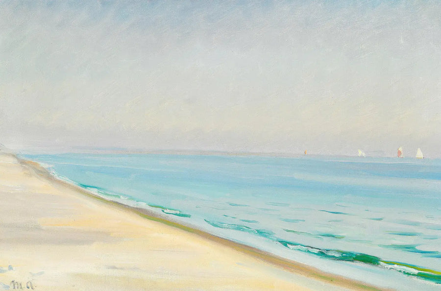 Summer day in Skagen Sønderstrand. (Michael Ancher) - Michael Peter Ancher