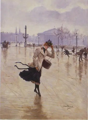 Windy Day, Place de la Concorde - Jean Béraud