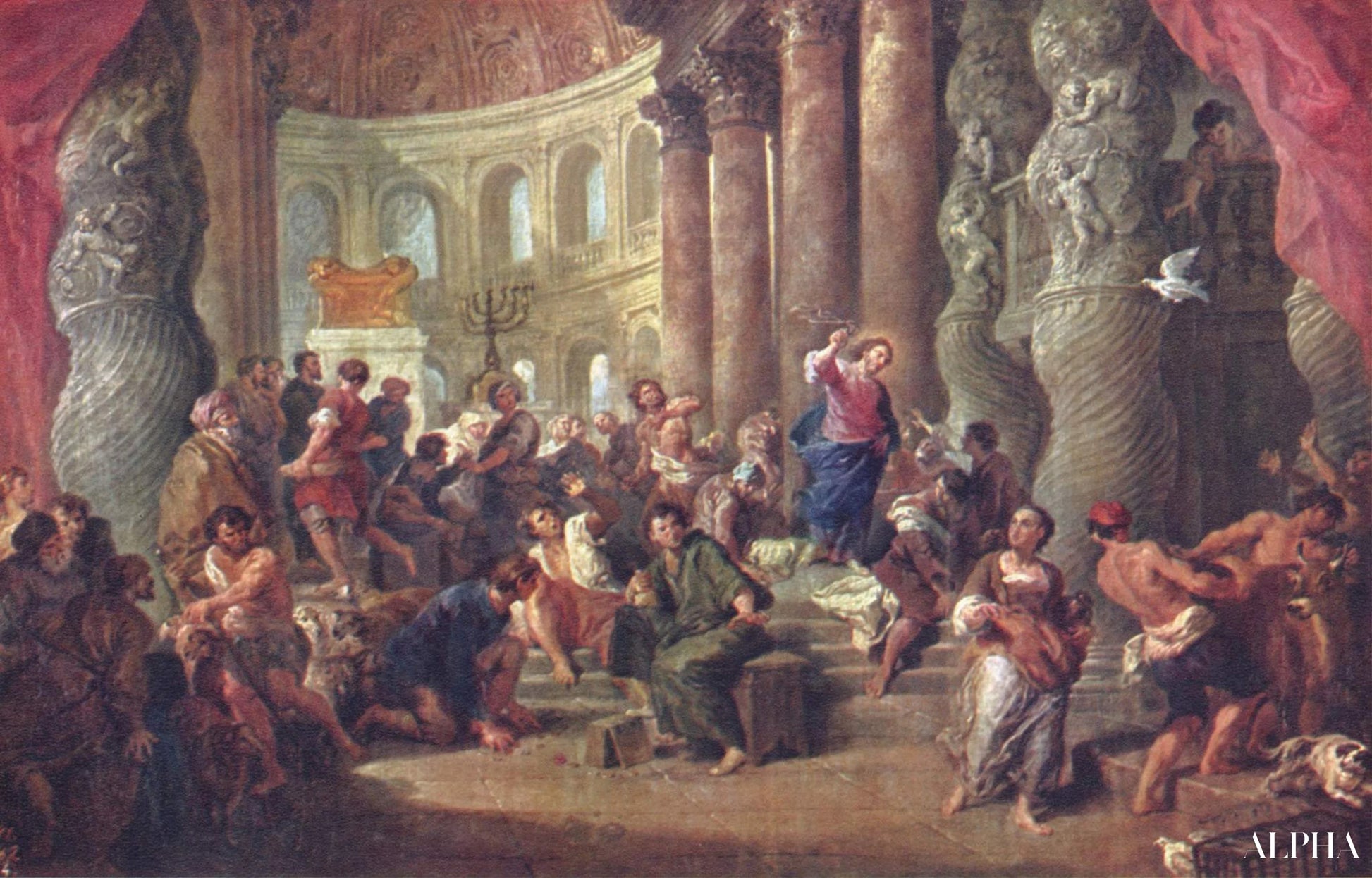 'Jesus Christ drives out the merchants from the Temple - Giovanni Paolo Panini - High-end reproductions of paintings and artworks'