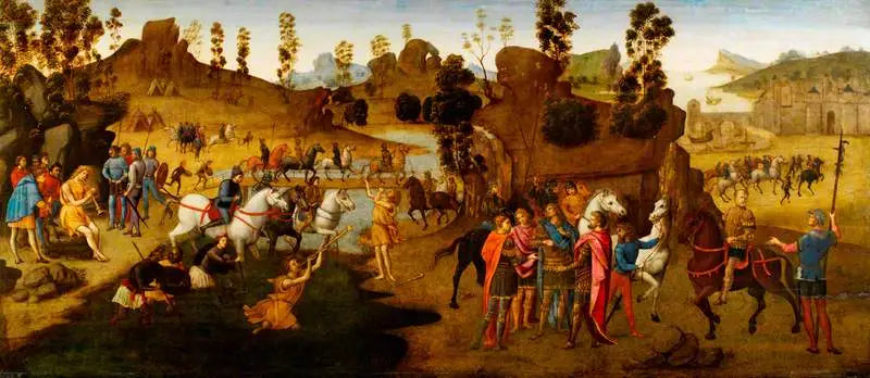 Julius Caesar and the Crossing of the Rubicon (Scene from the History of Alexander the Great) - Domenico Ghirlandaio