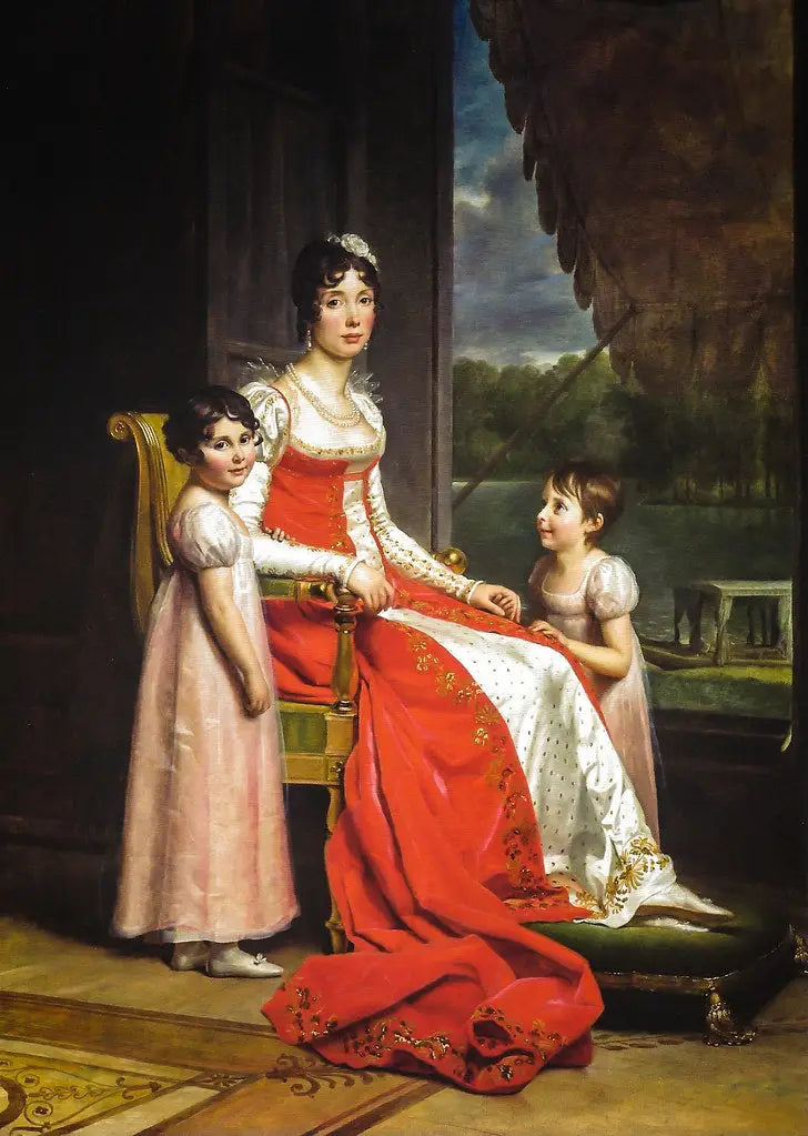 Julie Bonaparte as Queen of Spain with her daughters, Zénaïde and Charlotte - François Gérard