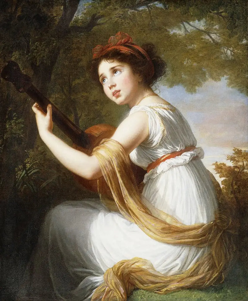 Julie Le Brun playing the guitar - Élisabeth Vigeé Le Brun