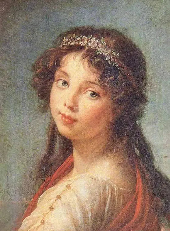 Julie Lebrun looking over her shoulder - Élisabeth Vigée Le Brun