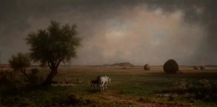 Mare and Foal in a Marsh - Martin Johnson Heade