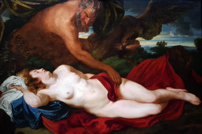 Jupiter en satyre by Antiope - Antoine van Dyck
