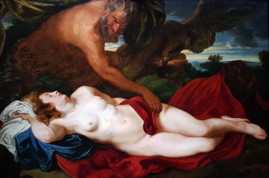 Jupiter en satyre by Antiope - Antoine van Dyck