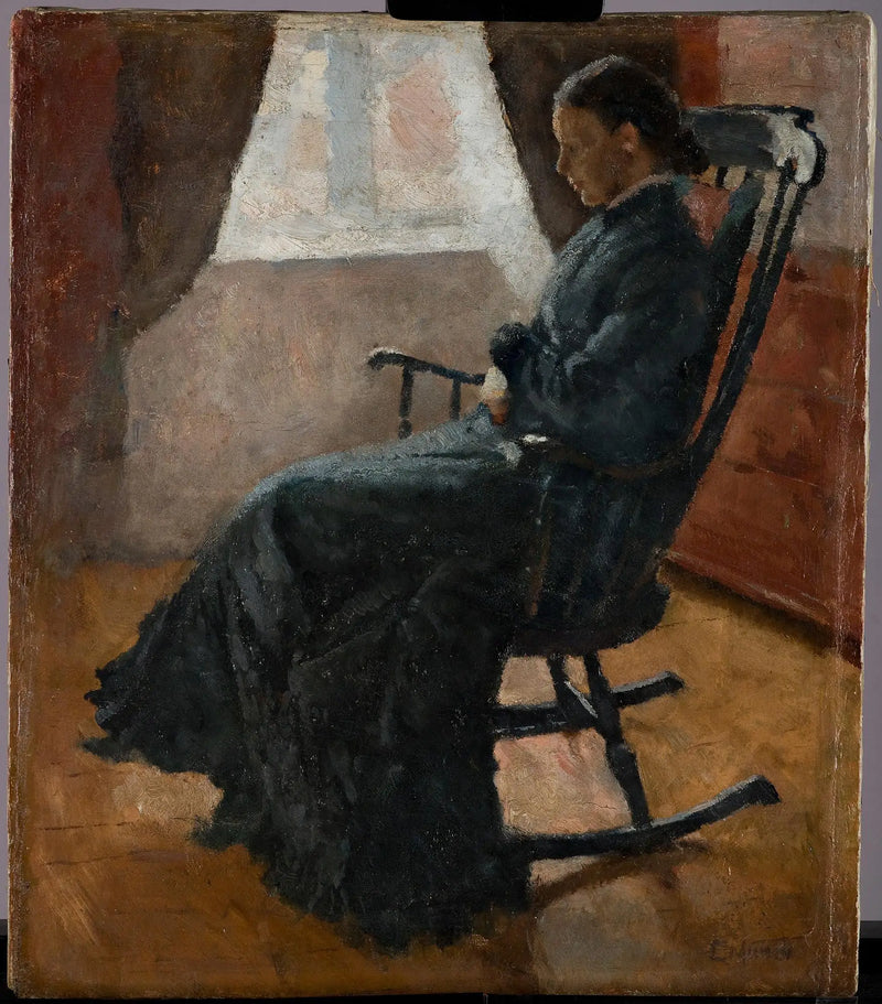 Karen Bjølstad in a rocking chair - Edvard Munch