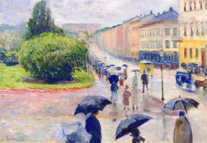 Karl Johan in the Rain - Edvard Munch