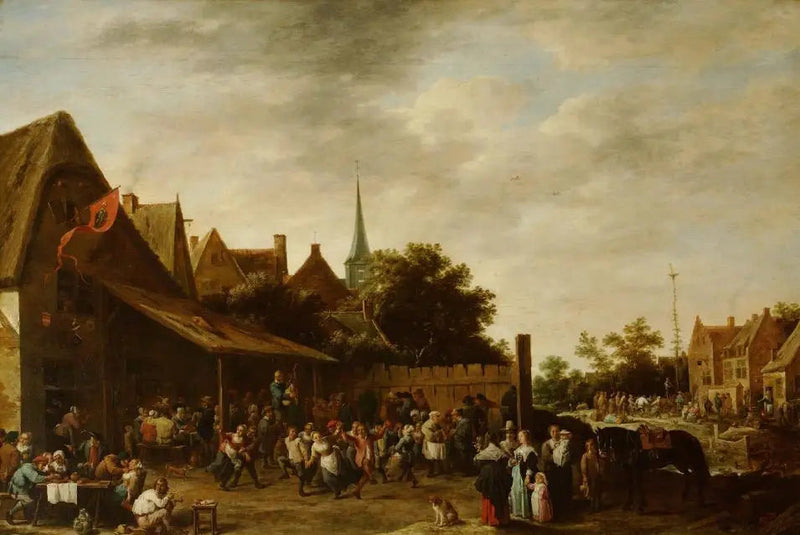 Fairground in front of an inn - David Teniers the Younger