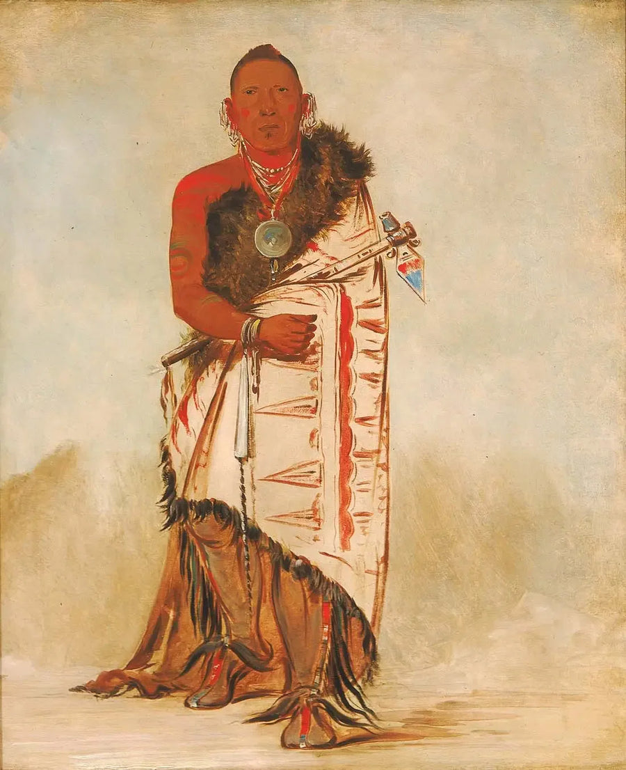 Ki-hó-go-waw-shú-shee, brave chief, tribe leader - George Catlin