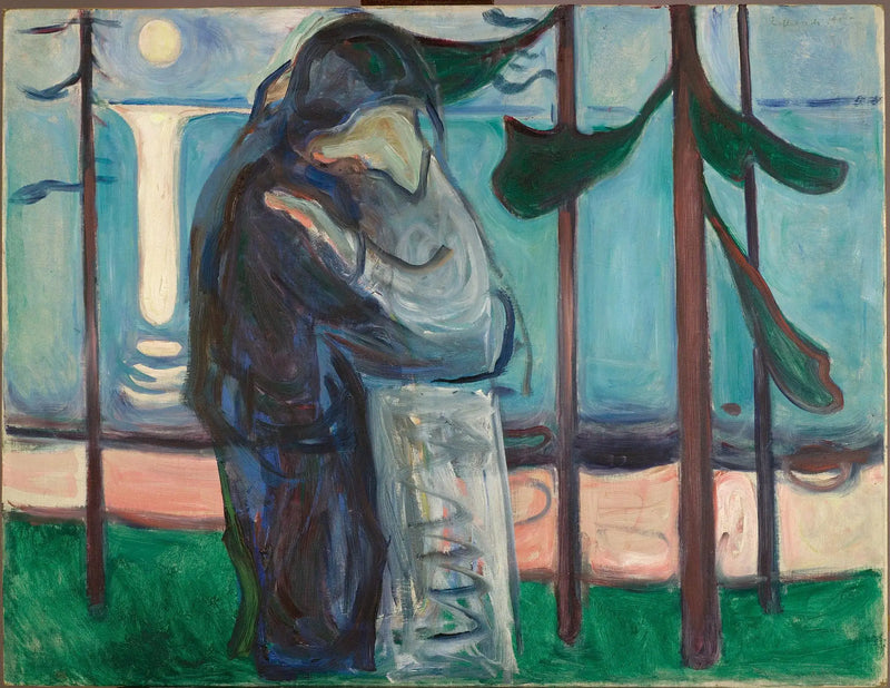Kiss on the Coast in the Moonlight - Edvard Munch