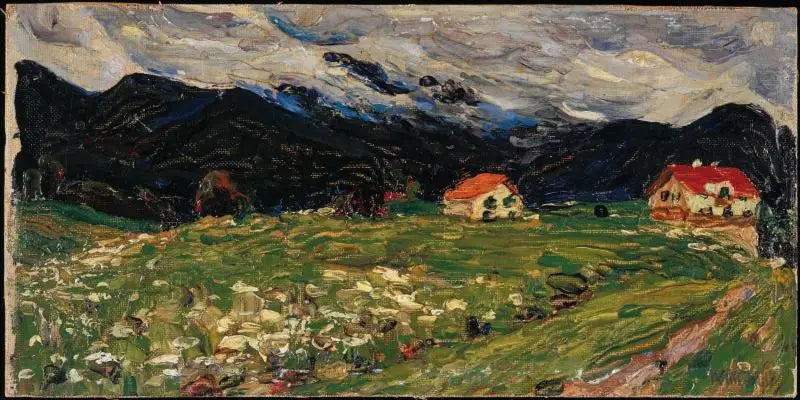 Kochel, landscape with two houses - Vassily Kandinsky