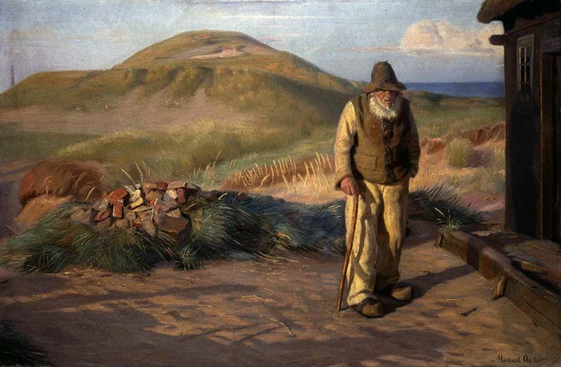 Kristian, blind, in front of his house - Michael Peter Ancher