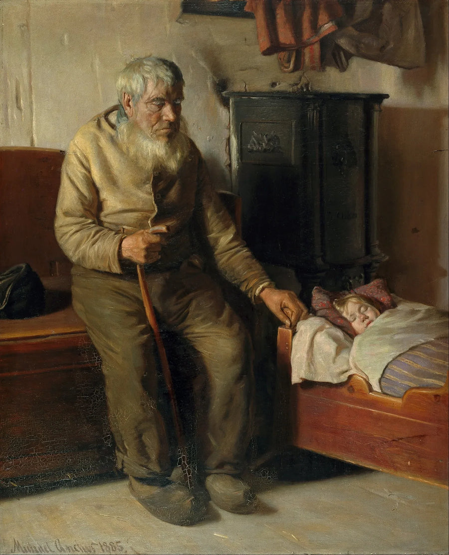 Kristian, blind, cares for a child - Michael Peter Ancher
