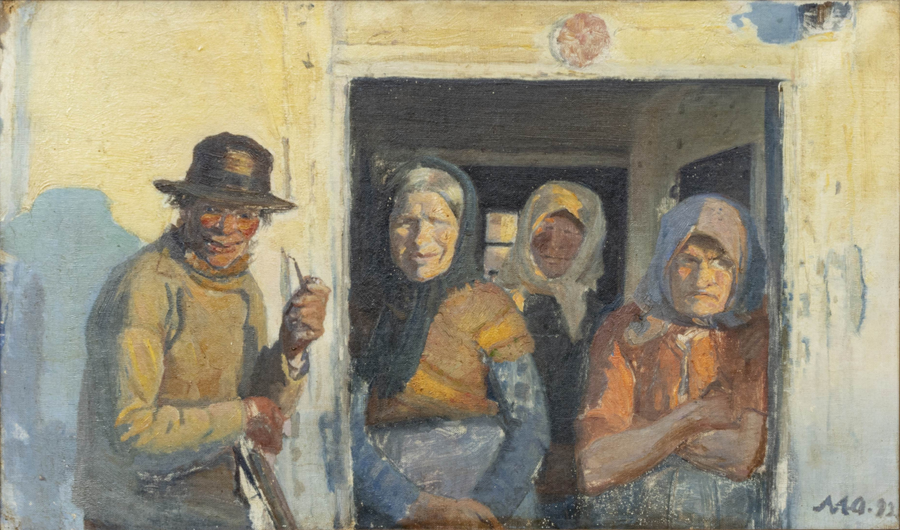 Kristoffer and the women at the door. -Michael Peter Ancher