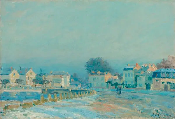 The Watering Place at Marly-Le-Roi, white frost - Alfred Sisley