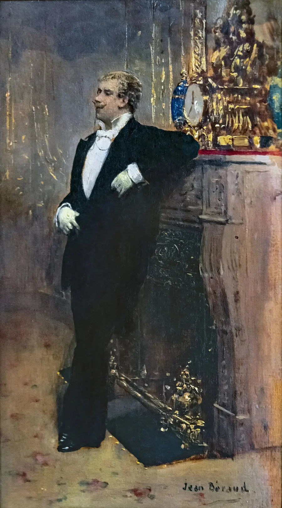 The actor Coquelin senior leaning on the railing - Jean Béraud