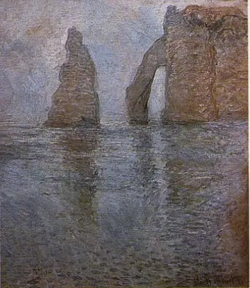 The Needle and the Aval Gate seen upstream - Claude Monet