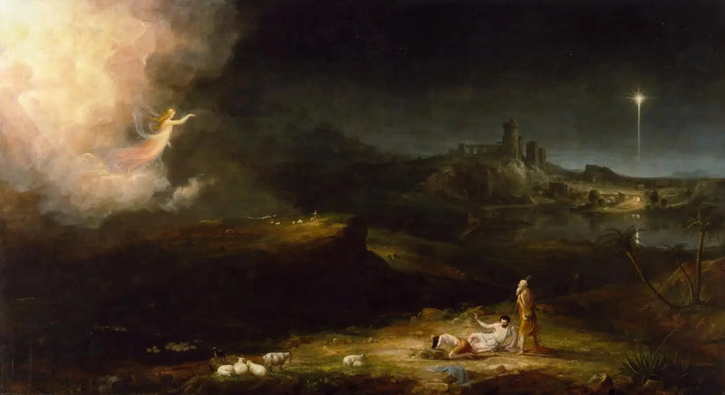 The angel apparaissant aux bergers - Thomas Cole