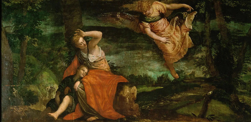 The angel appears to Agar in the desert / Agar and Ishmael in the desert of Bersheeba - Paul Véronèse