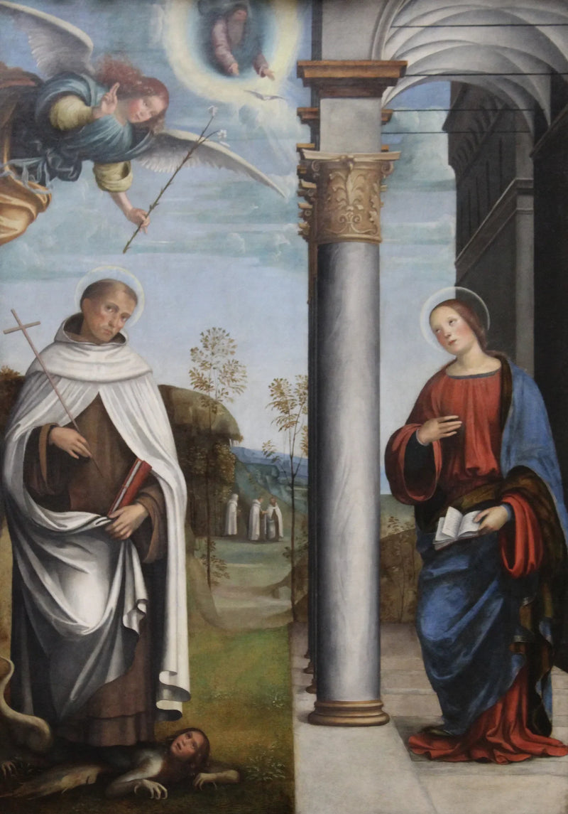 The Annunciation with Saint Albert Carmelite - Francesco Francia