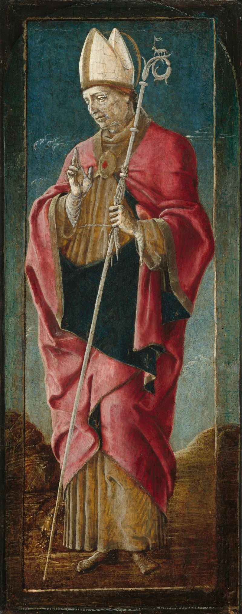 The Annunciation with Saint Francis and Saint Louis of Toulouse [panel on the far right] - Cosmé Tura
