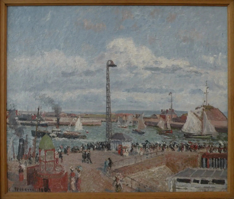 The Pilots' Cove in Le Havre. High Sea. Afternoon. Sun - Camille Pissarro