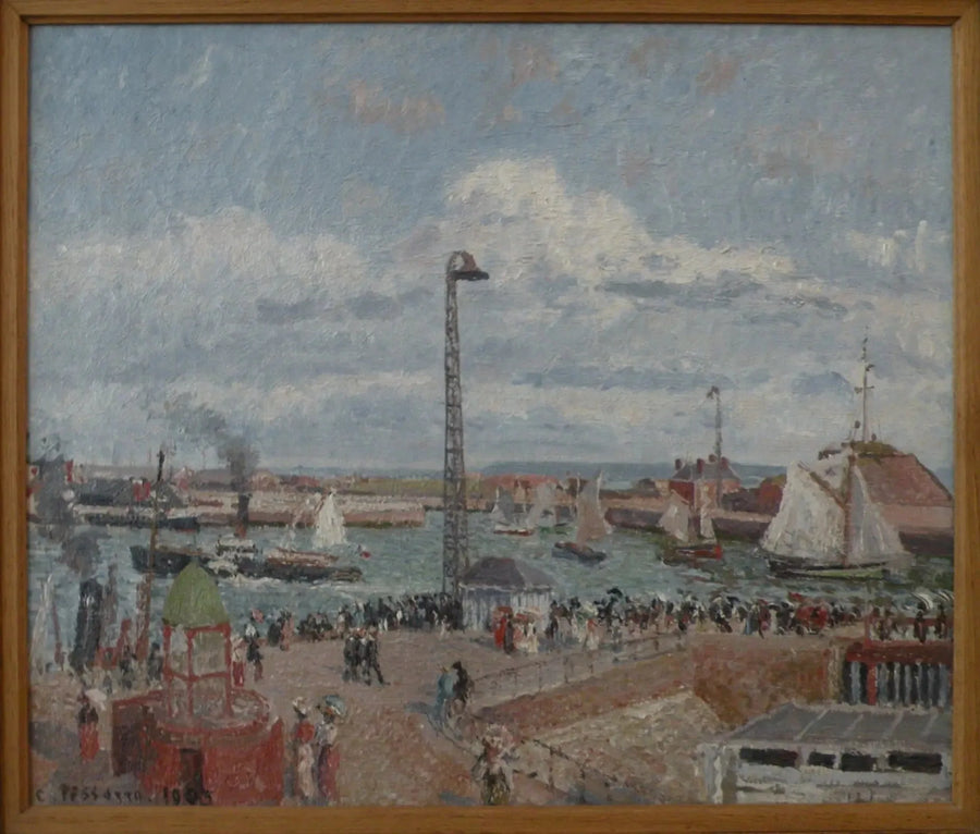 The Pilots' Cove in Le Havre. High Sea. Afternoon. Sun - Camille Pissarro