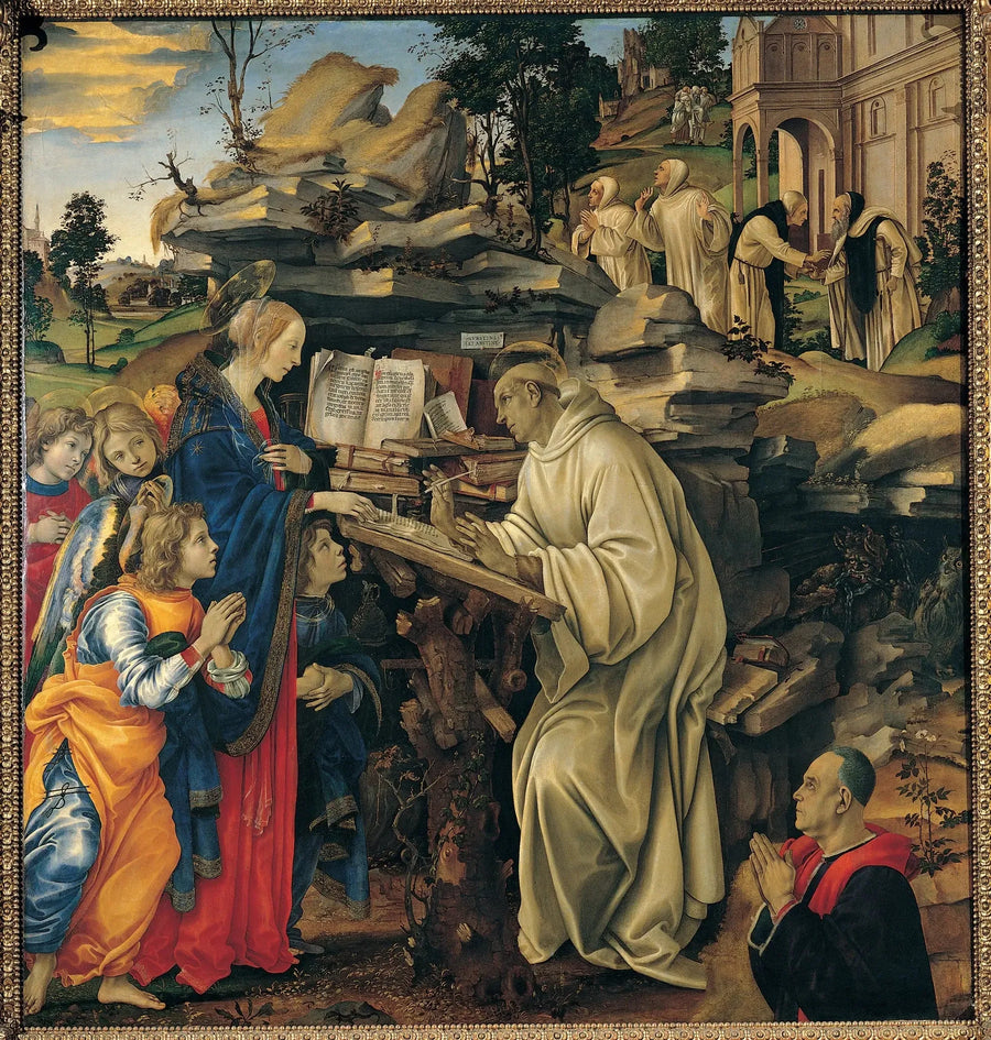 The Apparition of the Virgin to Saint Bernard - Filippino Lippi