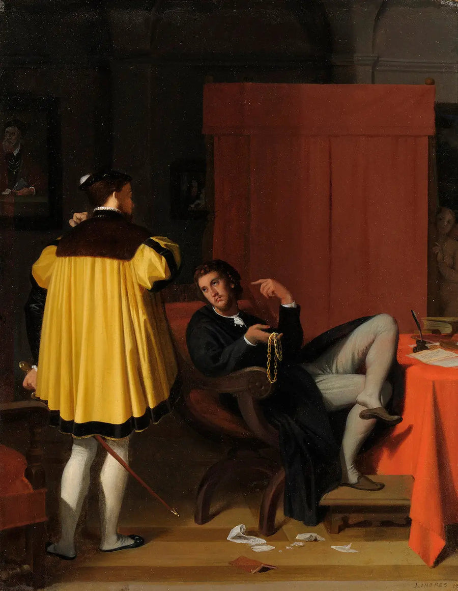The Aretin and the Envoy of Charles V - Jean-Auguste-Dominique Ingres