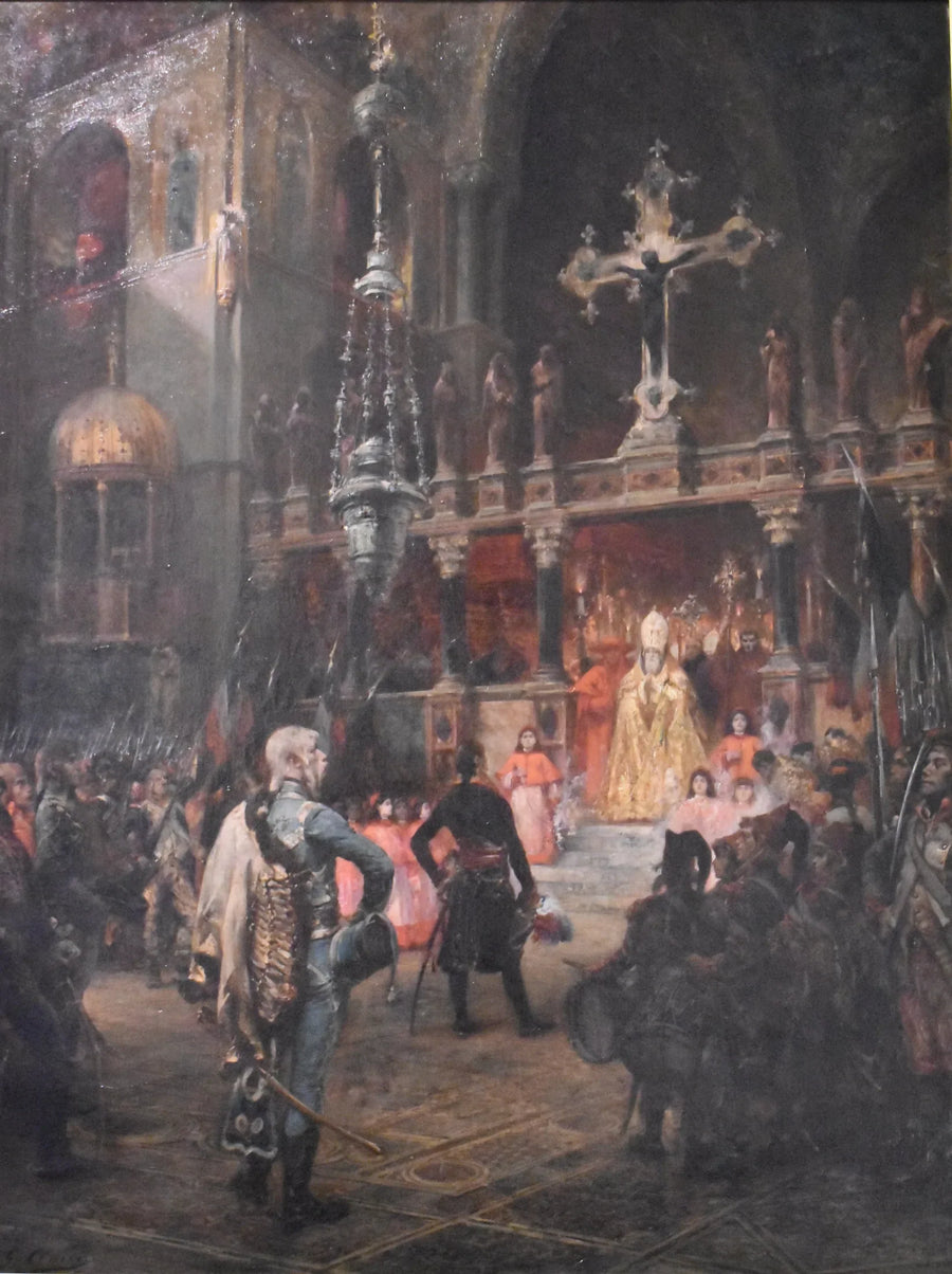 L'armée française dans l'église San Marco à Venise - Georges Clairin image 1 reproduction artisanale de tableau