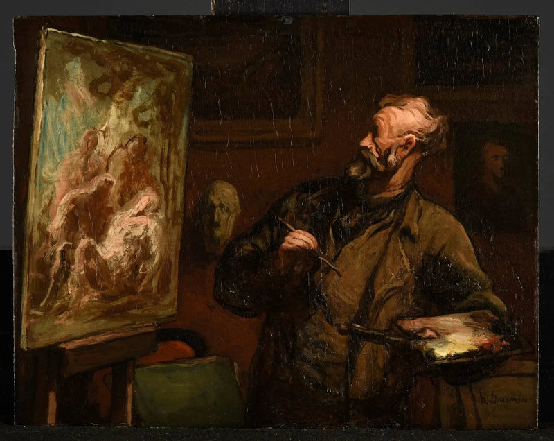 The artist at the Entombment - Honoré Daumier